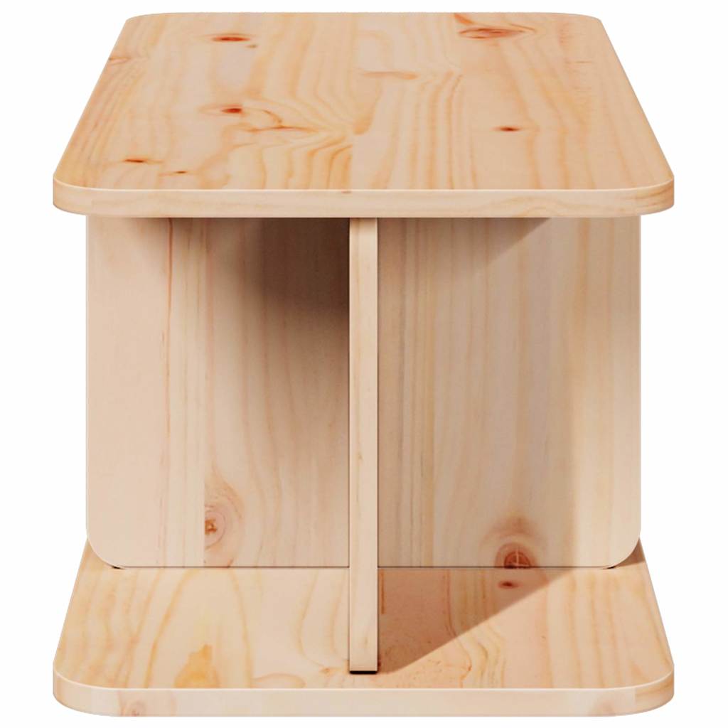 vidaXL Stolik kawowy Naturalny 80 x 39,5 x 33,5 cm Lite drewno sosnowe