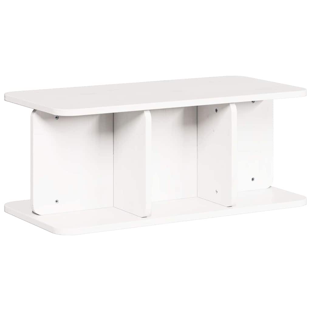 vidaXL Stolik kawowy Biały 80 x 39,5 x 33,5 cm Lite drewno sosnowe
