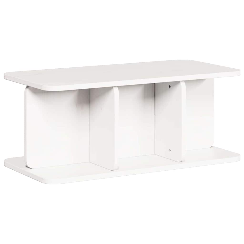 vidaXL Stolik kawowy Biały 80 x 39,5 x 33,5 cm Lite drewno sosnowe