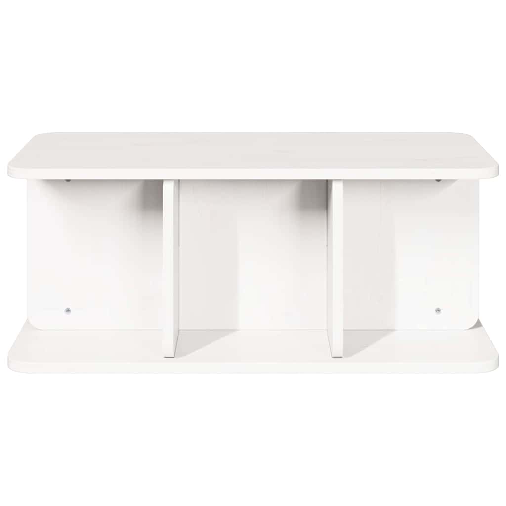 vidaXL Stolik kawowy Biały 80 x 39,5 x 33,5 cm Lite drewno sosnowe