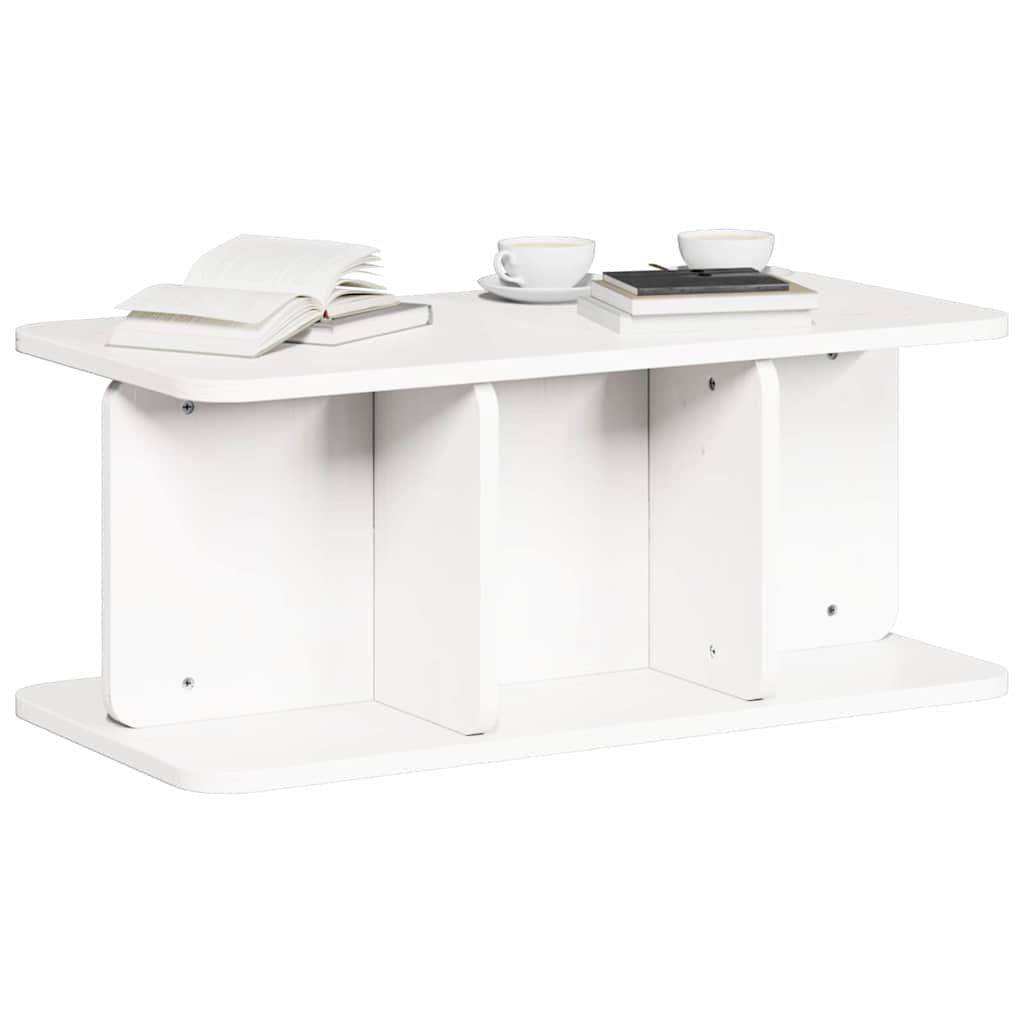 vidaXL Stolik kawowy Biały 80 x 39,5 x 33,5 cm Lite drewno sosnowe