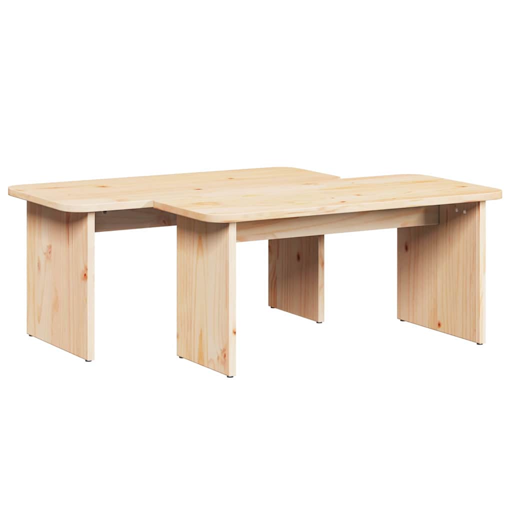vidaXL Stolik kawowy 2 pcs Naturalny Lite drewno sosnowe