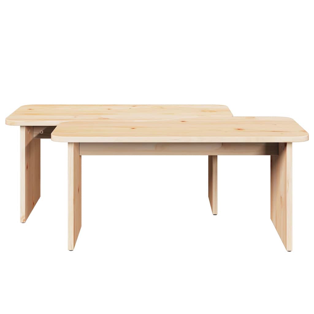 vidaXL Stolik kawowy 2 pcs Naturalny Lite drewno sosnowe