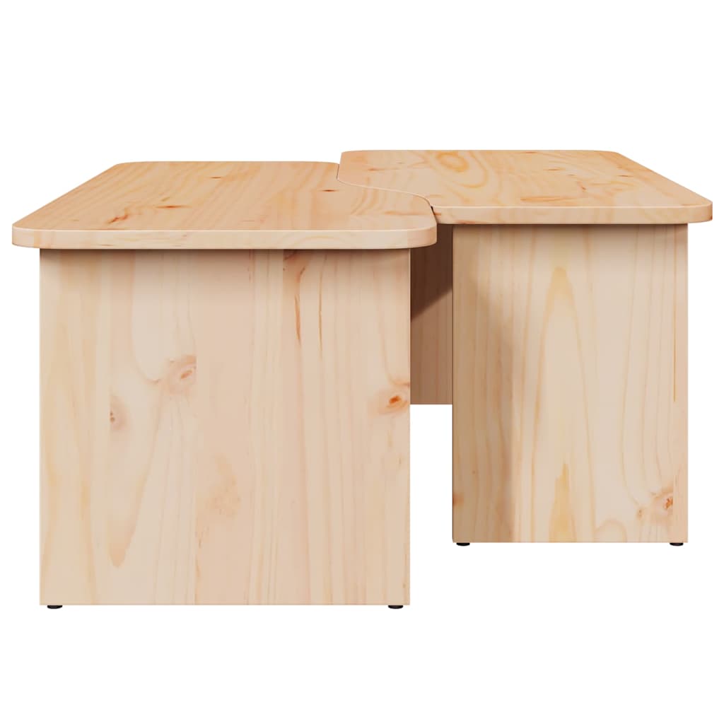 vidaXL Stolik kawowy 2 pcs Naturalny Lite drewno sosnowe