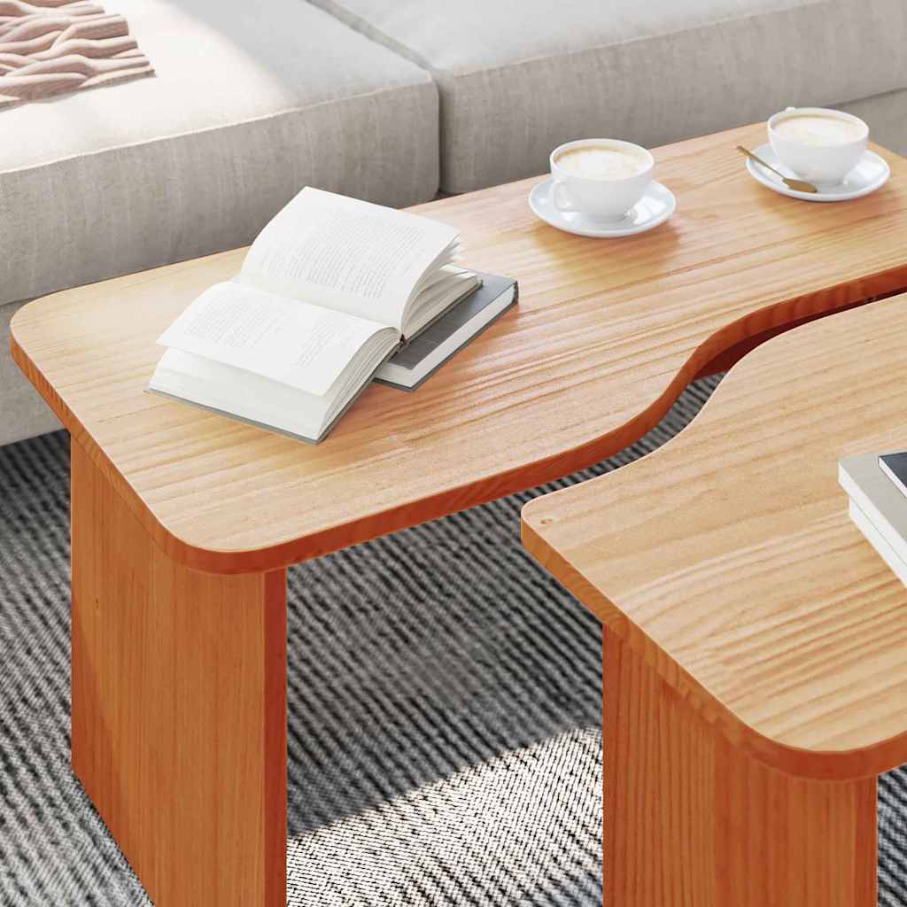 vidaXL Stolik kawowy 2 pcs Woskowy Brąz Lite drewno sosnowe