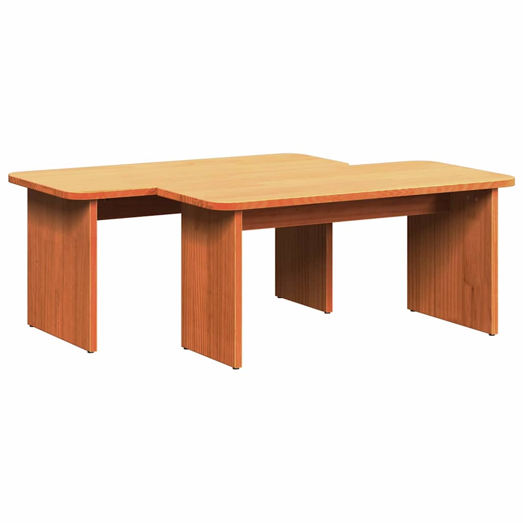 vidaXL Stolik kawowy 2 pcs Woskowy Brąz Lite drewno sosnowe