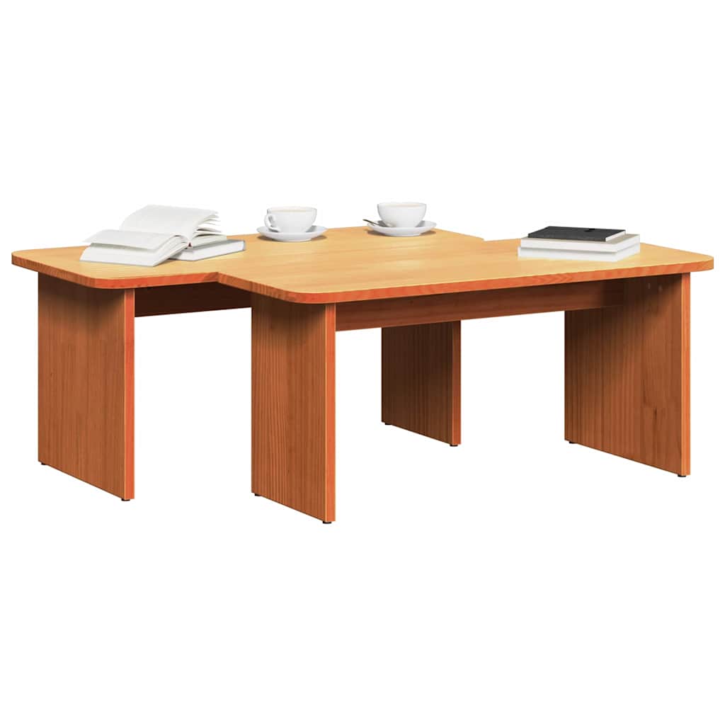 vidaXL Stolik kawowy 2 pcs Woskowy Brąz Lite drewno sosnowe