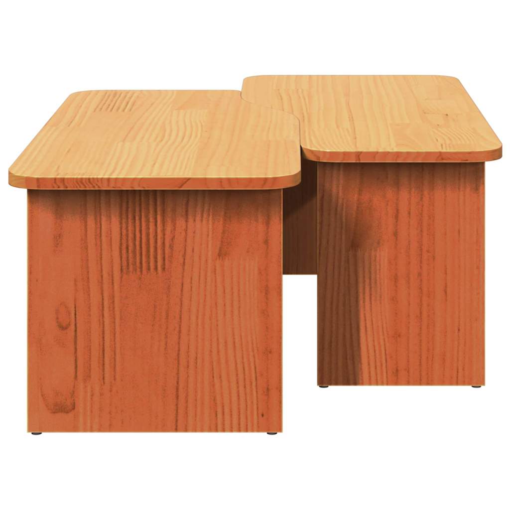 vidaXL Stolik kawowy 2 pcs Woskowy Brąz Lite drewno sosnowe