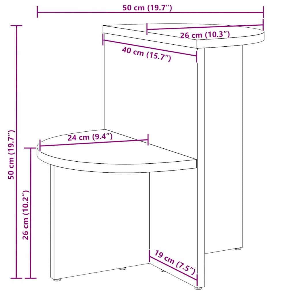 vidaXL Stolik kawowy Biały 50 x 40 x 50 cm Lite drewno sosnowe