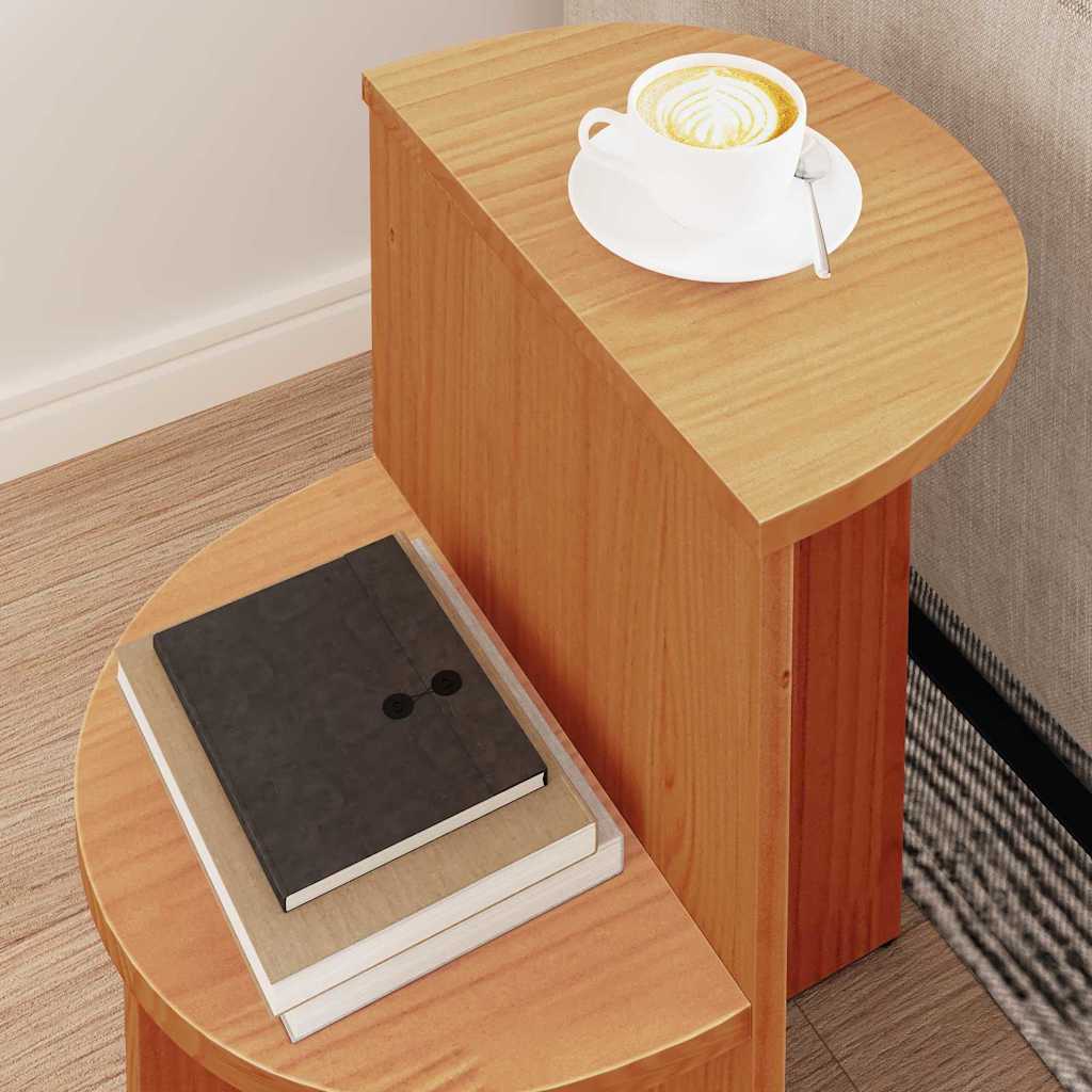 vidaXL Stolik kawowy Woskowy Brąz 50 x 40 x 50 cm Lite drewno sosnowe