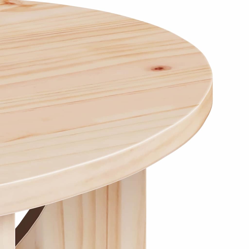 vidaXL Stolik kawowy Naturalny 50 x 50 x 35 cm Lite drewno sosnowe