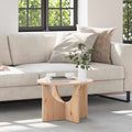vidaXL Stolik kawowy Naturalny 50 x 50 x 35 cm Lite drewno sosnowe