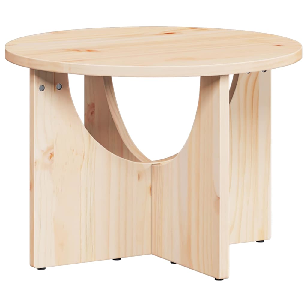 vidaXL Stolik kawowy Naturalny 50 x 50 x 35 cm Lite drewno sosnowe
