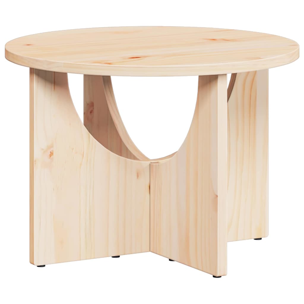 vidaXL Stolik kawowy Naturalny 50 x 50 x 35 cm Lite drewno sosnowe