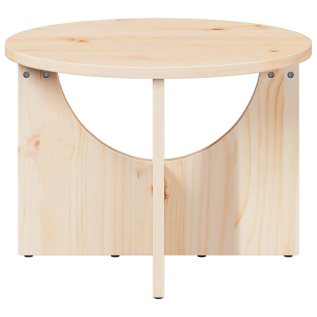 vidaXL Stolik kawowy Naturalny 50 x 50 x 35 cm Lite drewno sosnowe