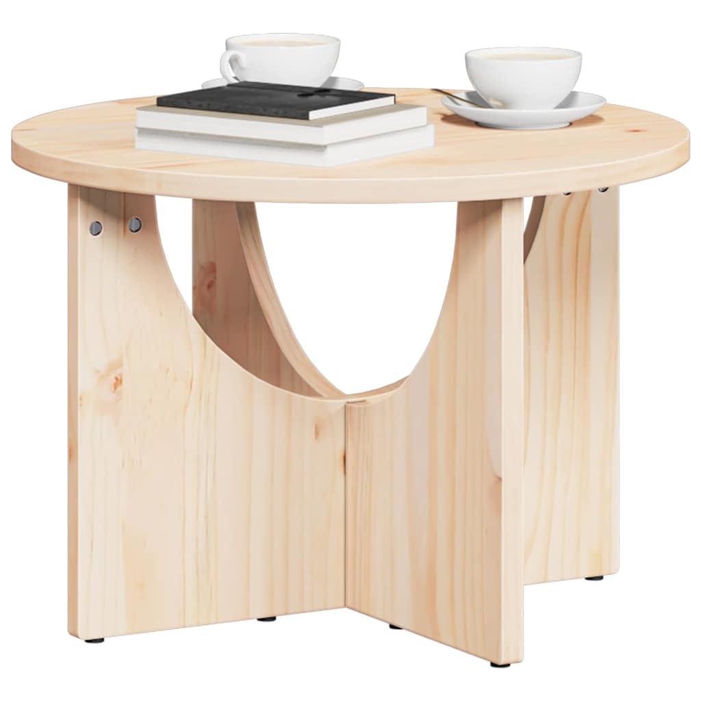 vidaXL Stolik kawowy Naturalny 50 x 50 x 35 cm Lite drewno sosnowe