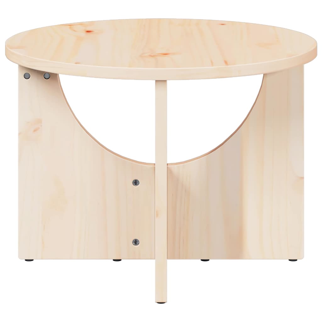 vidaXL Stolik kawowy Naturalny 50 x 50 x 35 cm Lite drewno sosnowe