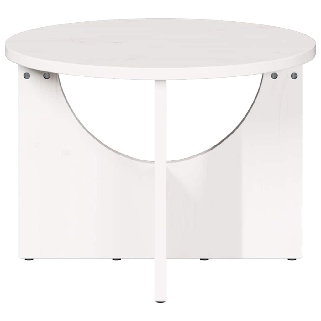 vidaXL Stolik kawowy Biały 50 x 50 x 35 cm Lite drewno sosnowe