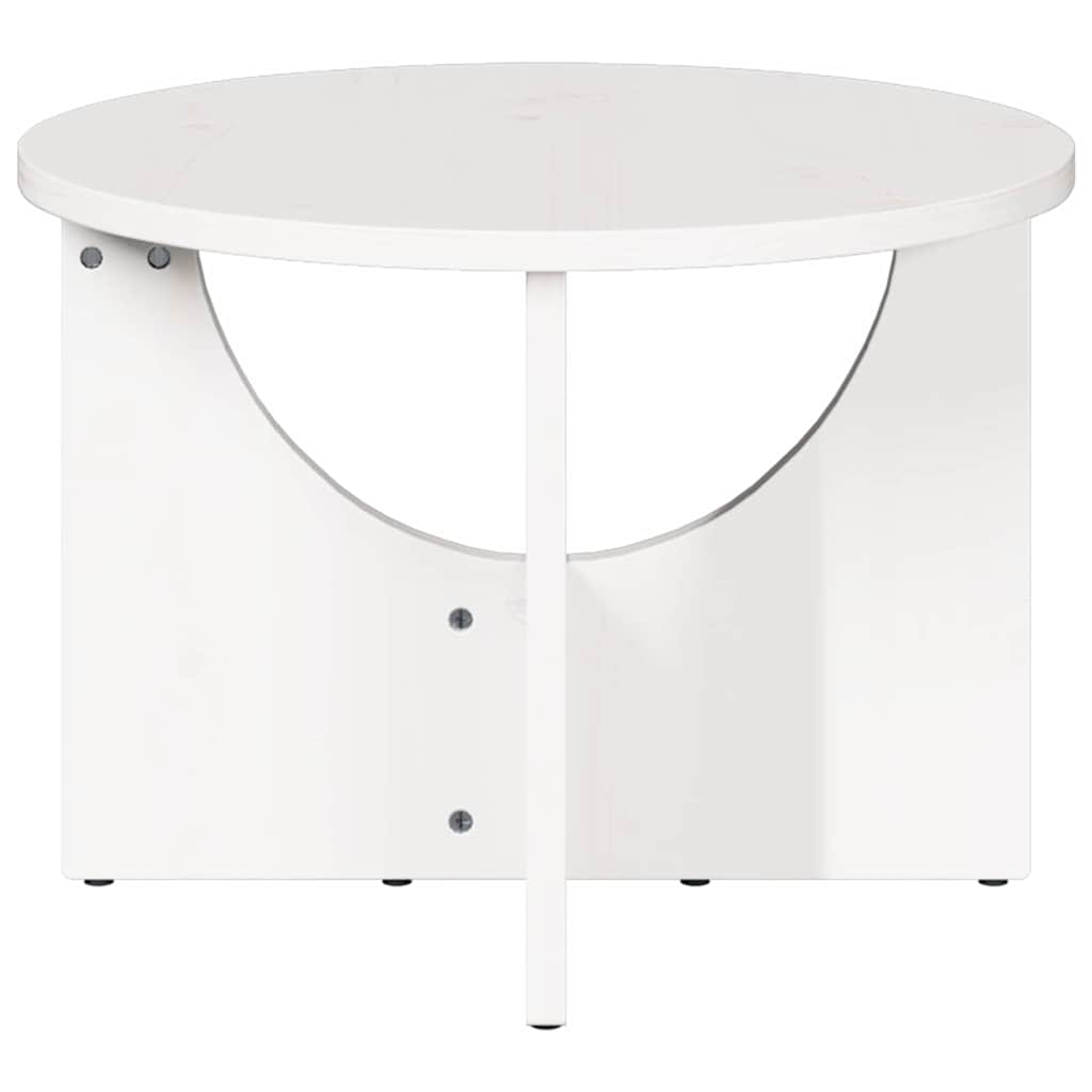vidaXL Stolik kawowy Biały 50 x 50 x 35 cm Lite drewno sosnowe