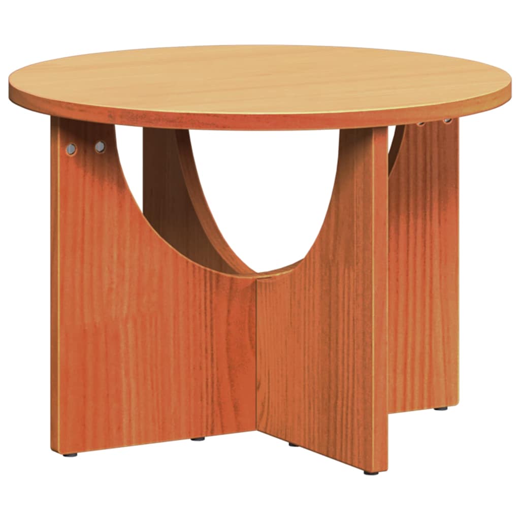 vidaXL Stolik kawowy Woskowy Brąz 50 x 50 x 35 cm Lite drewno sosnowe