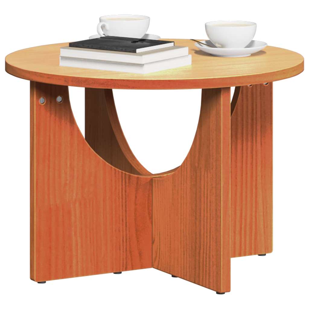vidaXL Stolik kawowy Woskowy Brąz 50 x 50 x 35 cm Lite drewno sosnowe
