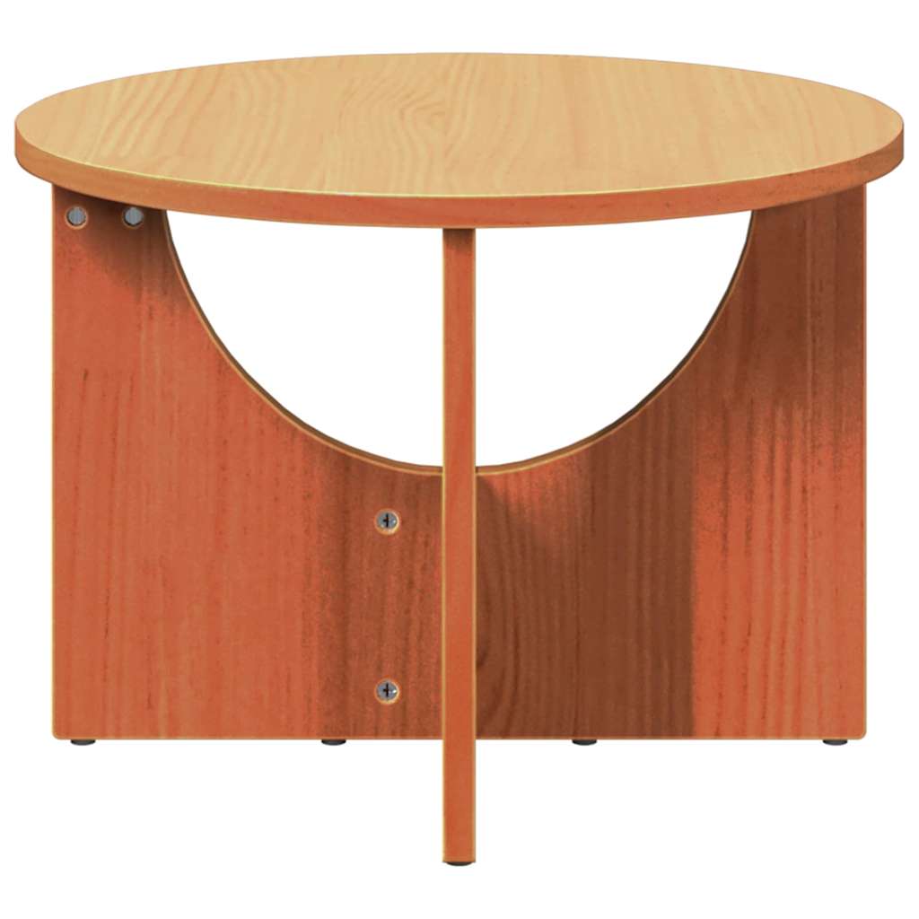 vidaXL Stolik kawowy Woskowy Brąz 50 x 50 x 35 cm Lite drewno sosnowe
