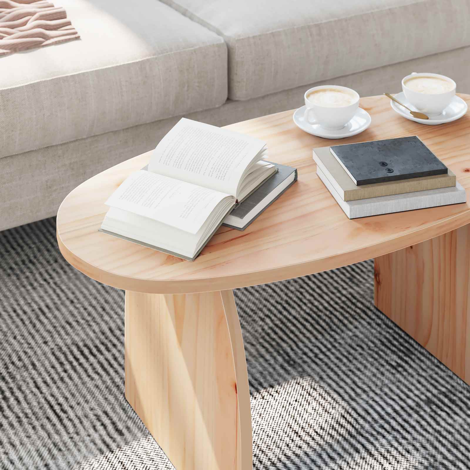 vidaXL Stolik kawowy Brązowy 80 x 40 x 35 cm Lite drewno sosnowe