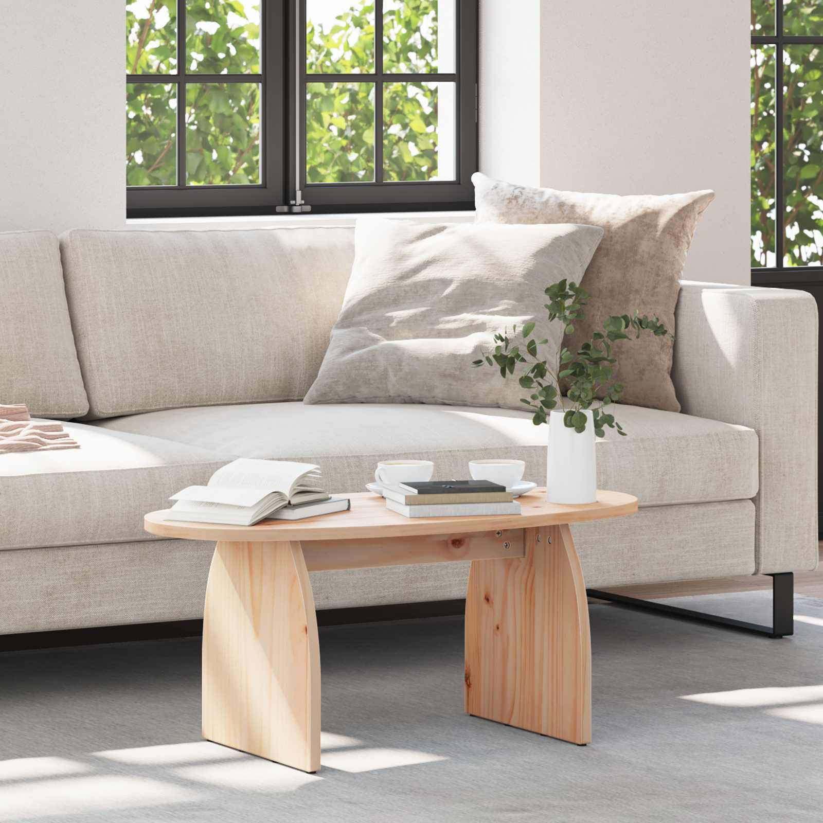 vidaXL Stolik kawowy Brązowy 80 x 40 x 35 cm Lite drewno sosnowe