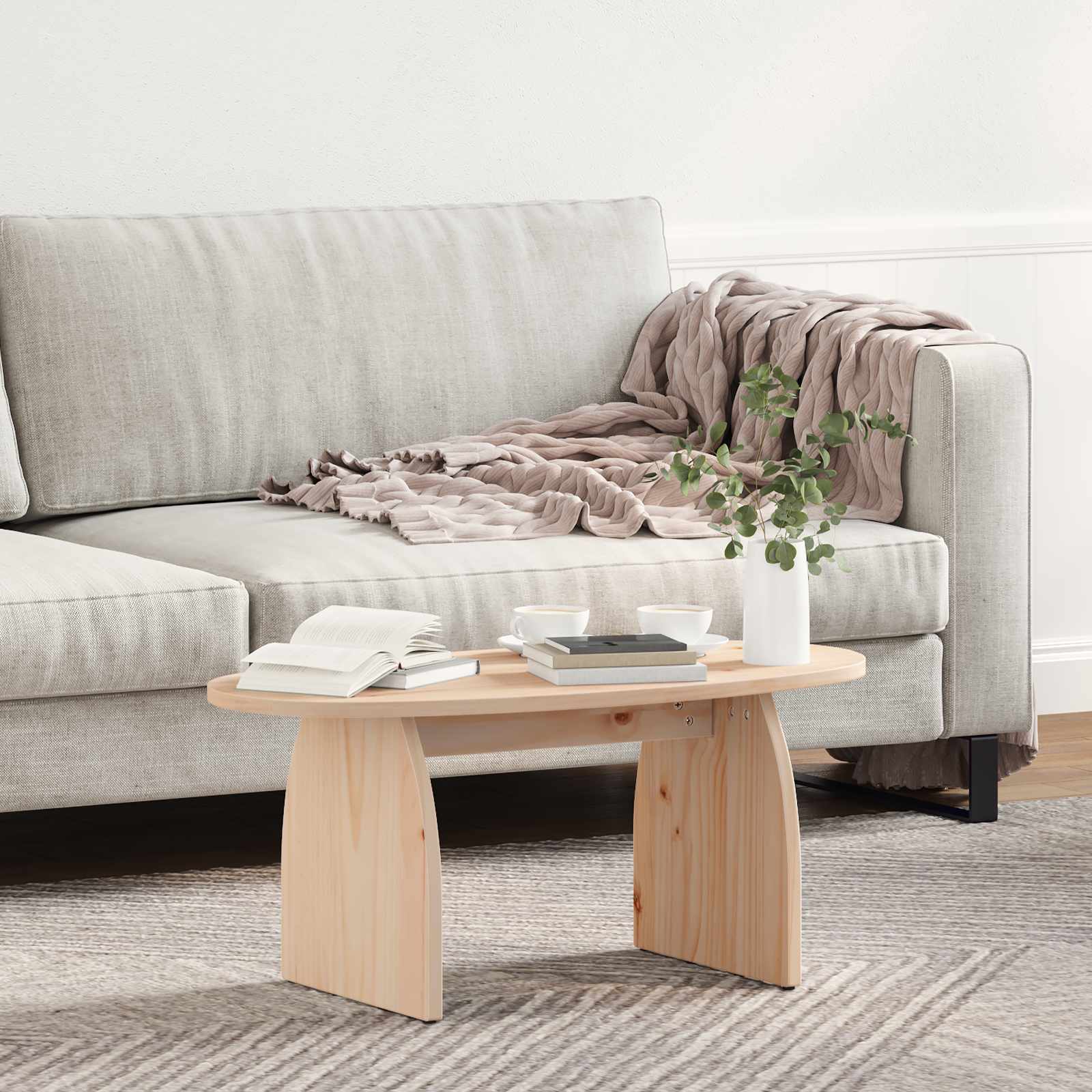 vidaXL Stolik kawowy Brązowy 80 x 40 x 35 cm Lite drewno sosnowe
