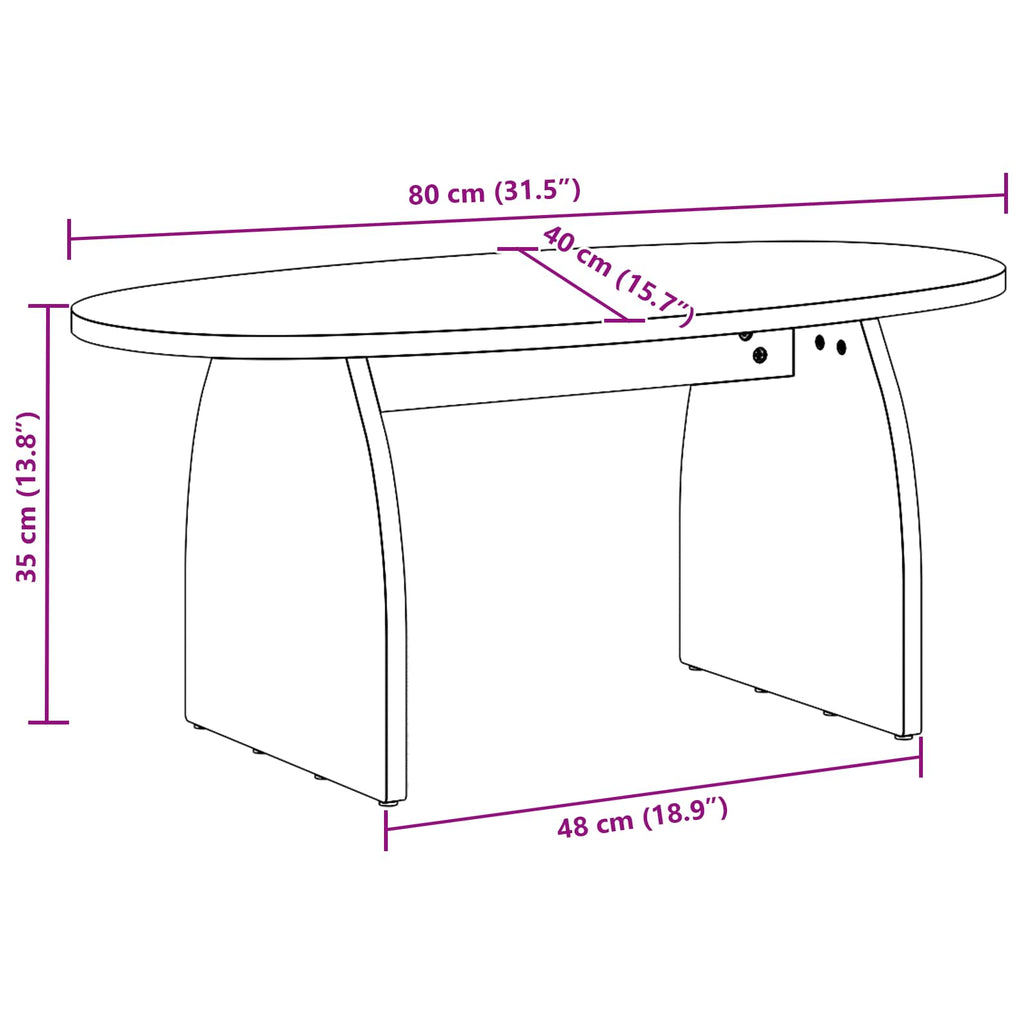 vidaXL Stolik kawowy Brązowy 80 x 40 x 35 cm Lite drewno sosnowe