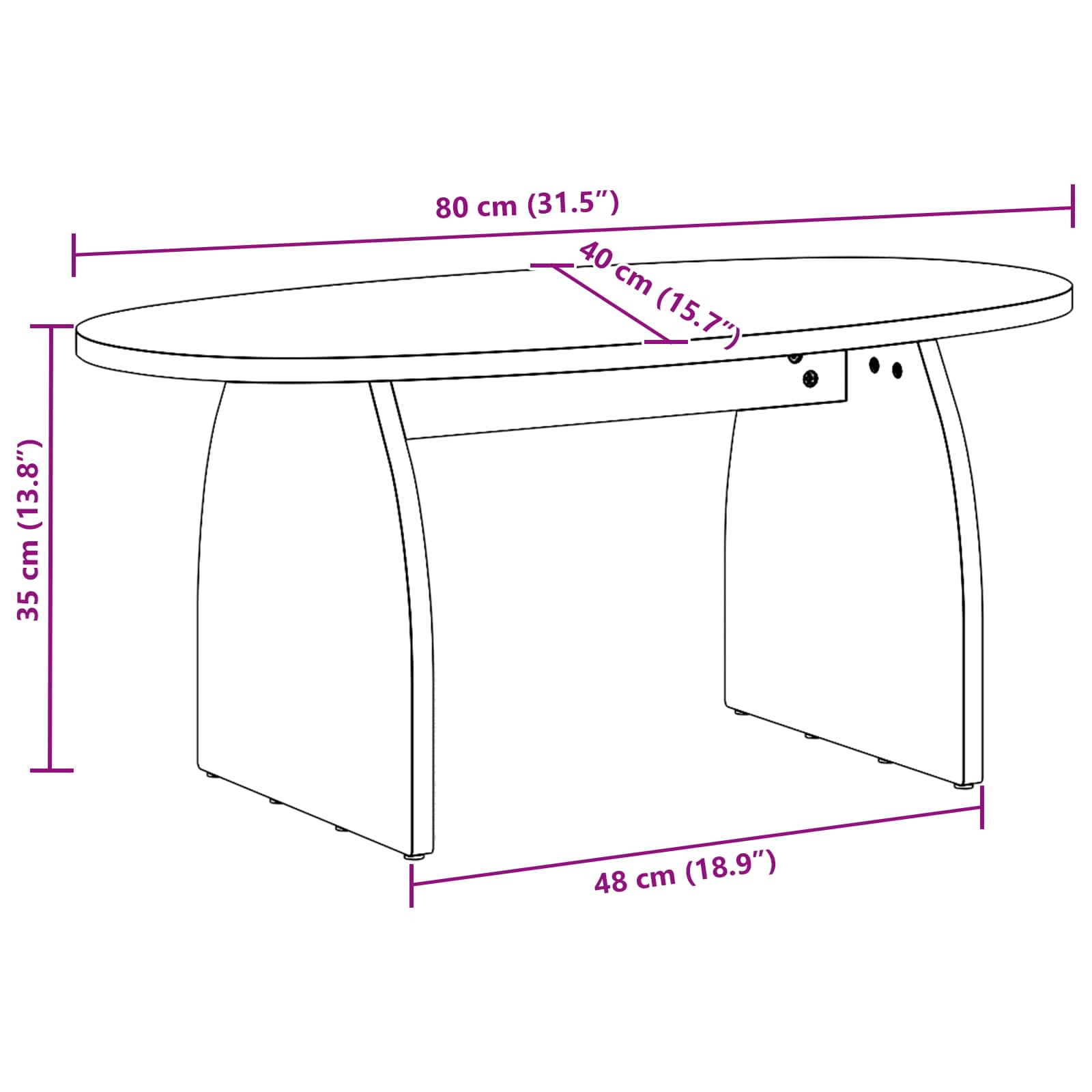 vidaXL Stolik kawowy Brązowy 80 x 40 x 35 cm Lite drewno sosnowe