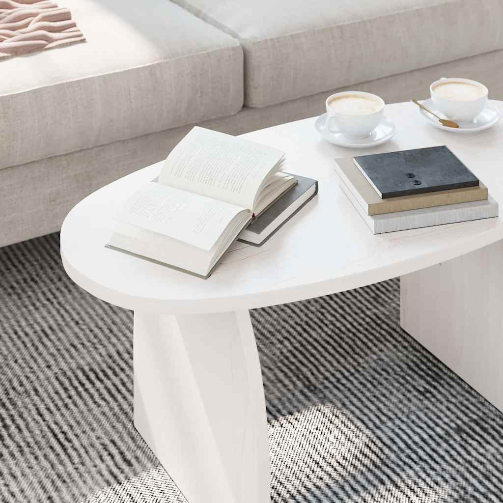 vidaXL Stolik kawowy Biały 80 x 40 x 35 cm Lite drewno sosnowe