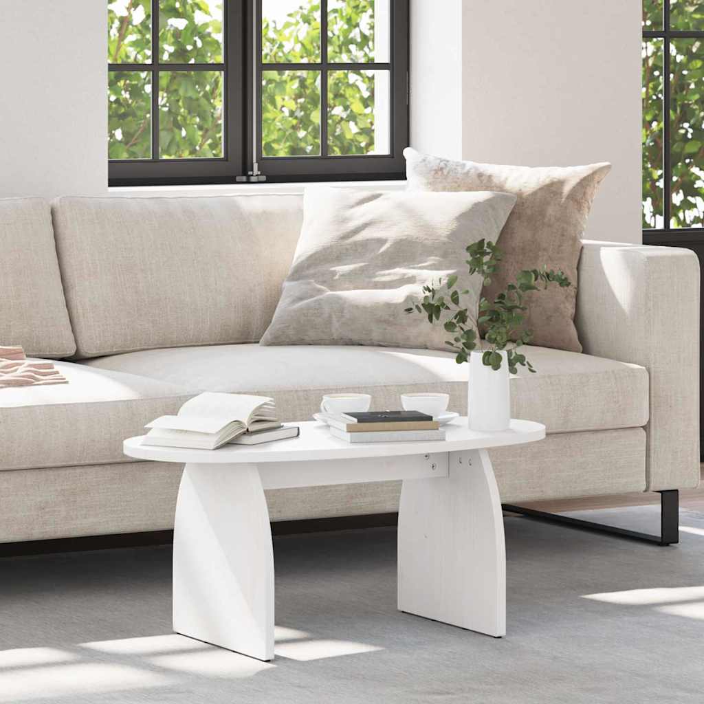 vidaXL Stolik kawowy Biały 80 x 40 x 35 cm Lite drewno sosnowe