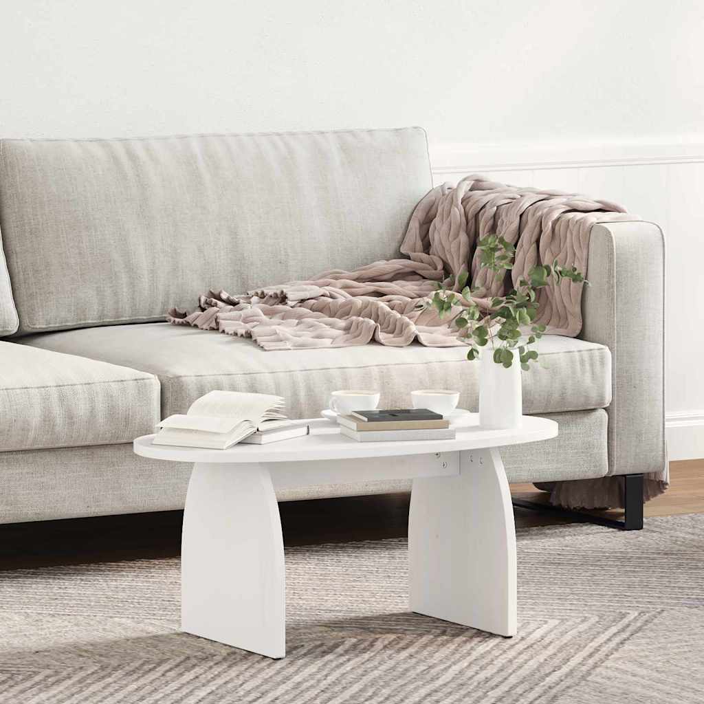 vidaXL Stolik kawowy Biały 80 x 40 x 35 cm Lite drewno sosnowe