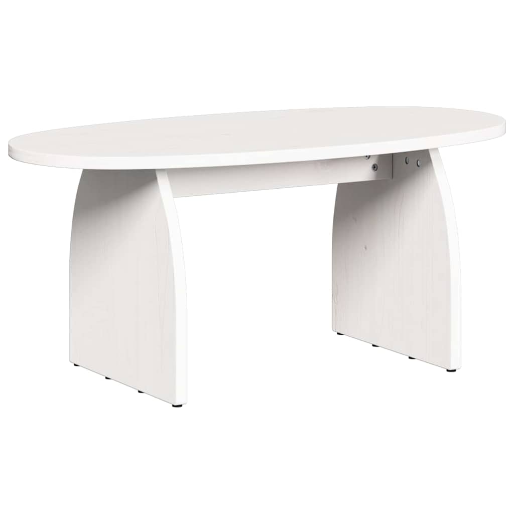 vidaXL Stolik kawowy Biały 80 x 40 x 35 cm Lite drewno sosnowe