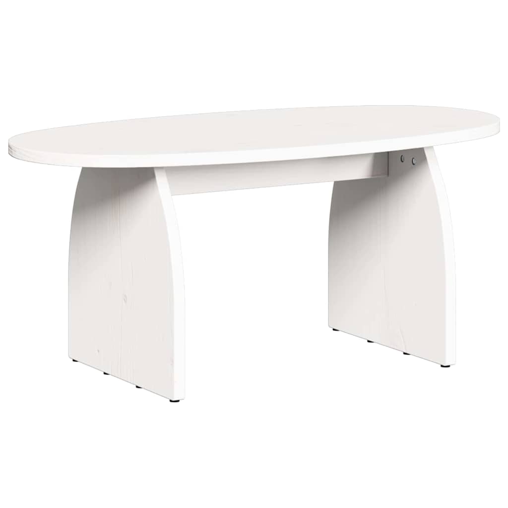 vidaXL Stolik kawowy Biały 80 x 40 x 35 cm Lite drewno sosnowe