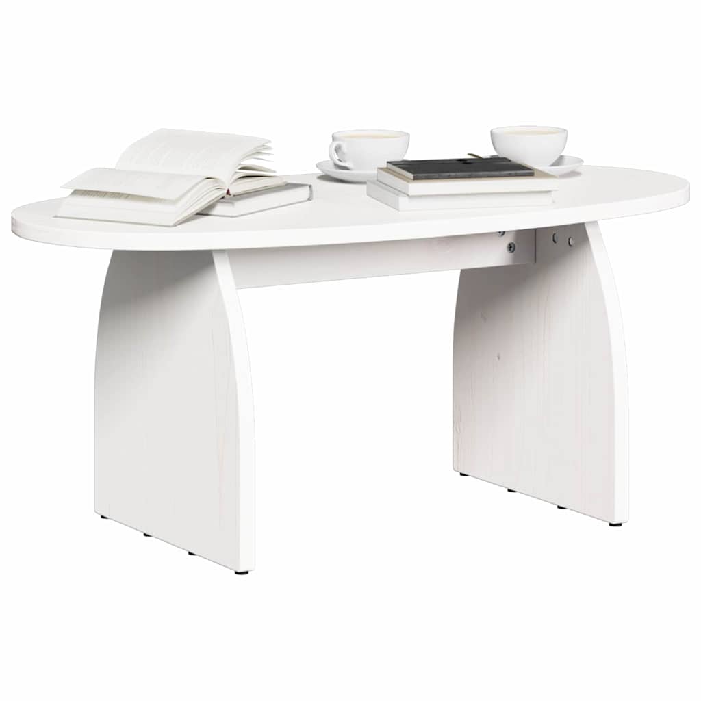 vidaXL Stolik kawowy Biały 80 x 40 x 35 cm Lite drewno sosnowe
