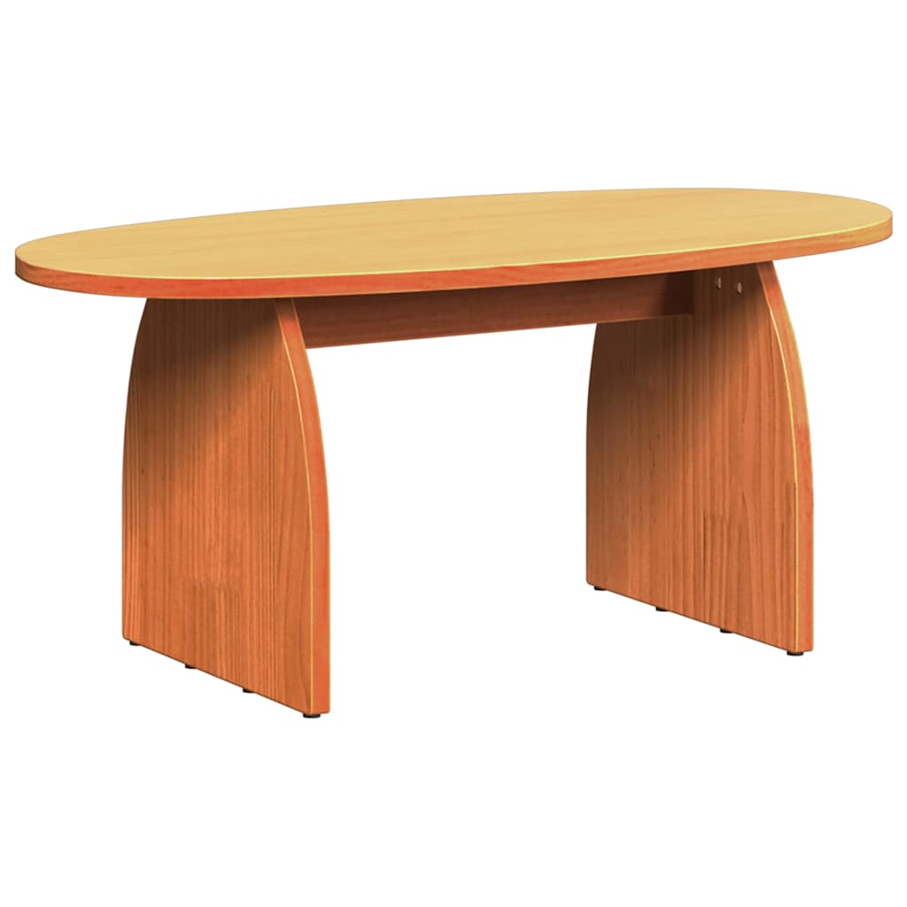 vidaXL Stolik kawowy Woskowy Brąz 80 x 40 x 35 cm Lite drewno sosnowe