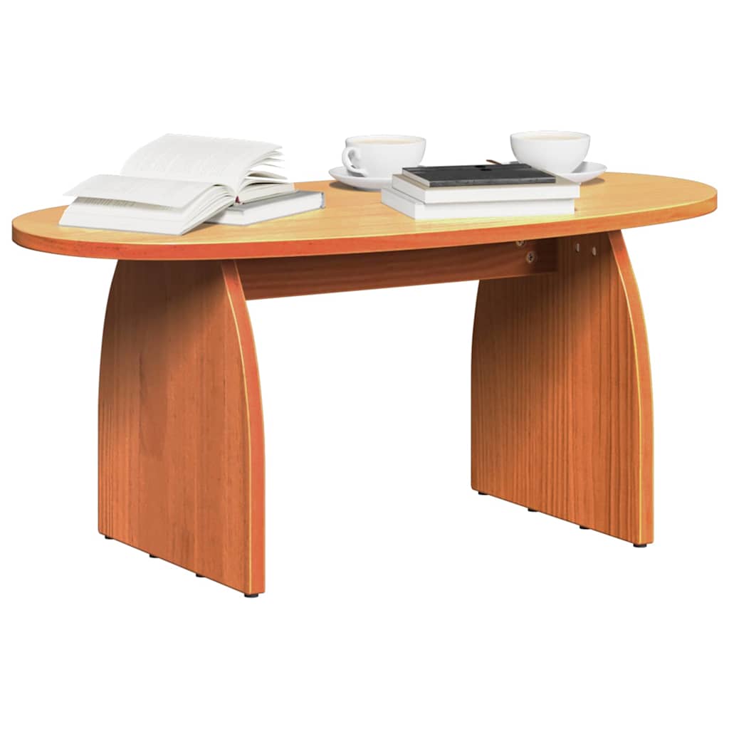 vidaXL Stolik kawowy Woskowy Brąz 80 x 40 x 35 cm Lite drewno sosnowe
