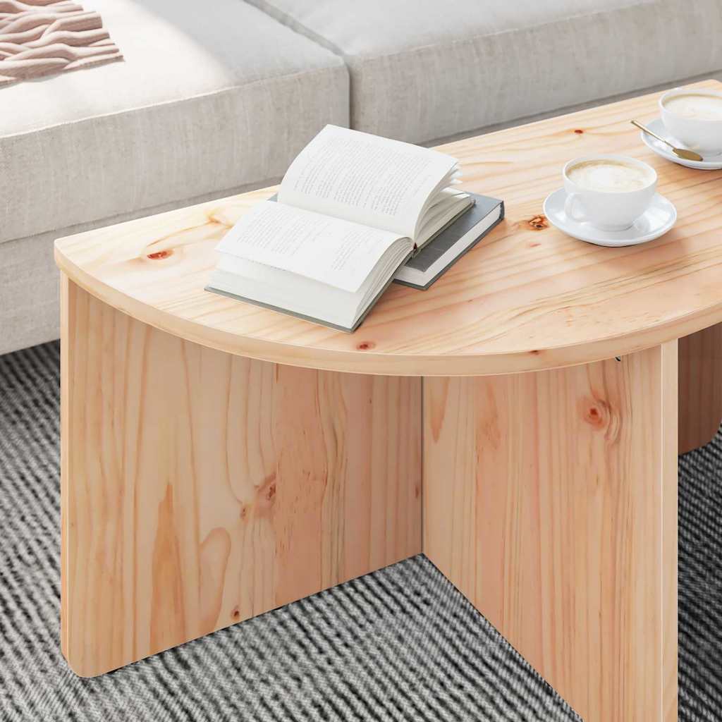 vidaXL Stolik kawowy 2 pcs Naturalny Lite drewno sosnowe