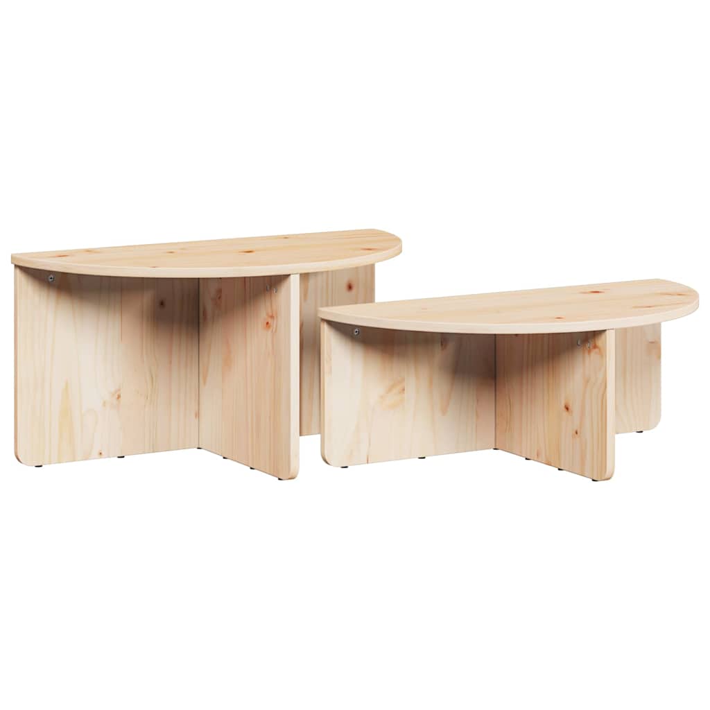 vidaXL Stolik kawowy 2 pcs Naturalny Lite drewno sosnowe