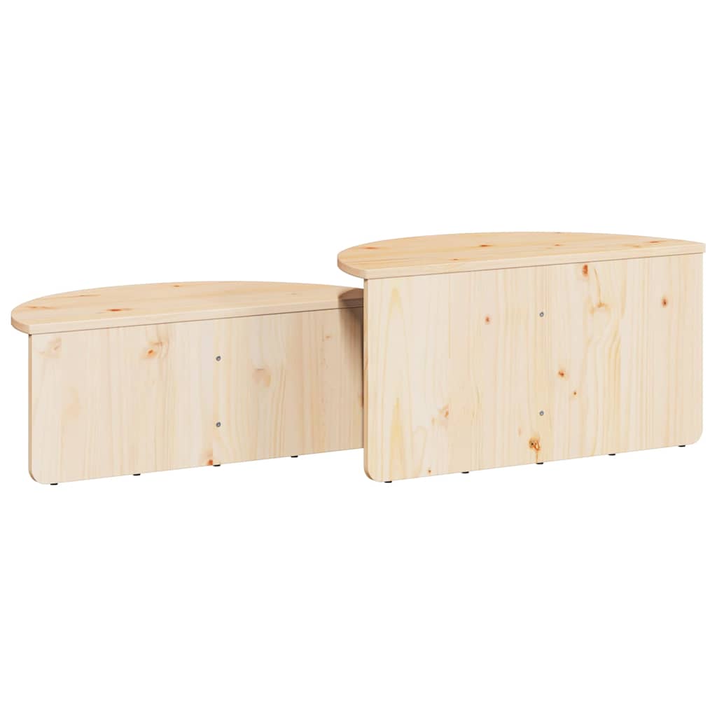 vidaXL Stolik kawowy 2 pcs Naturalny Lite drewno sosnowe