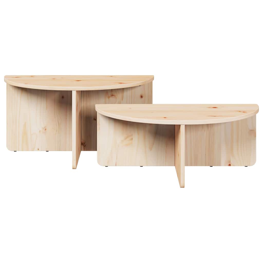 vidaXL Stolik kawowy 2 pcs Naturalny Lite drewno sosnowe