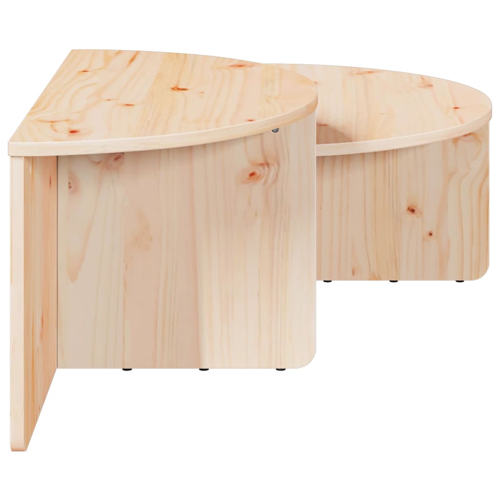 vidaXL Stolik kawowy 2 pcs Naturalny Lite drewno sosnowe
