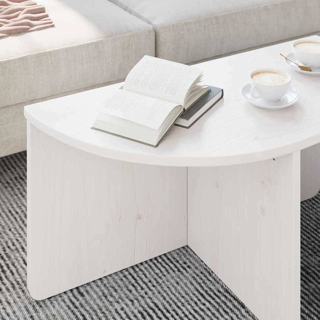 vidaXL Stolik kawowy 2 pcs Biały Lite drewno sosnowe