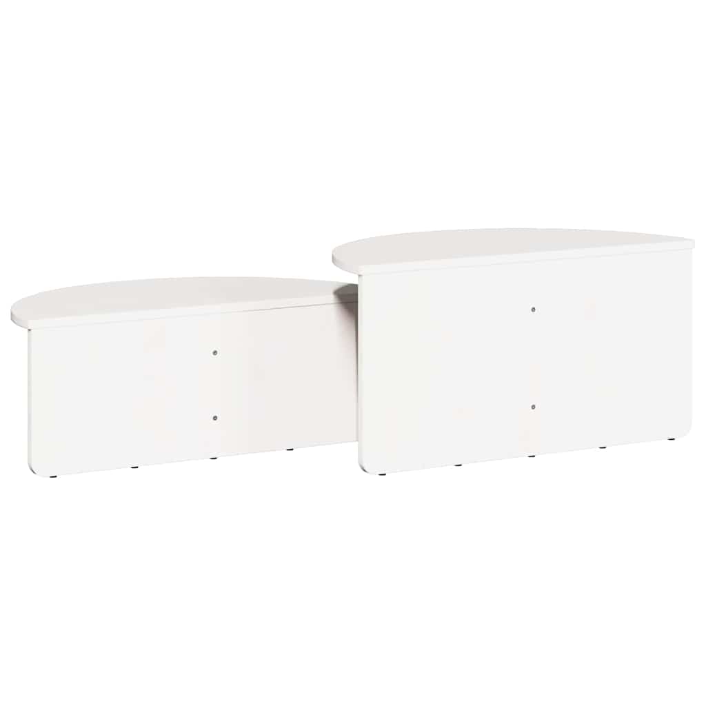vidaXL Stolik kawowy 2 pcs Biały Lite drewno sosnowe