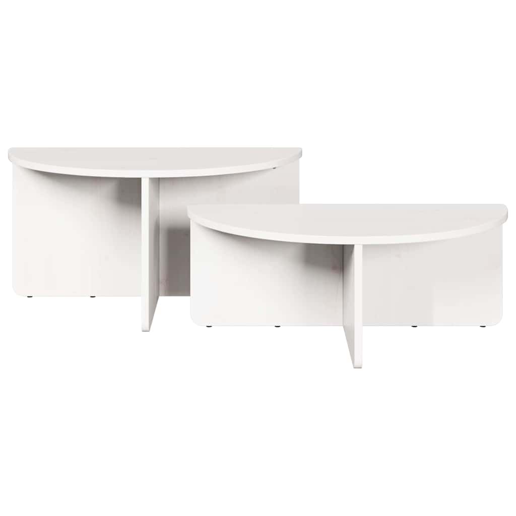 vidaXL Stolik kawowy 2 pcs Biały Lite drewno sosnowe
