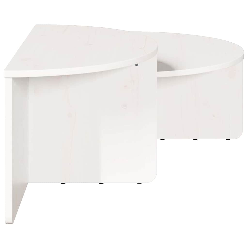 vidaXL Stolik kawowy 2 pcs Biały Lite drewno sosnowe