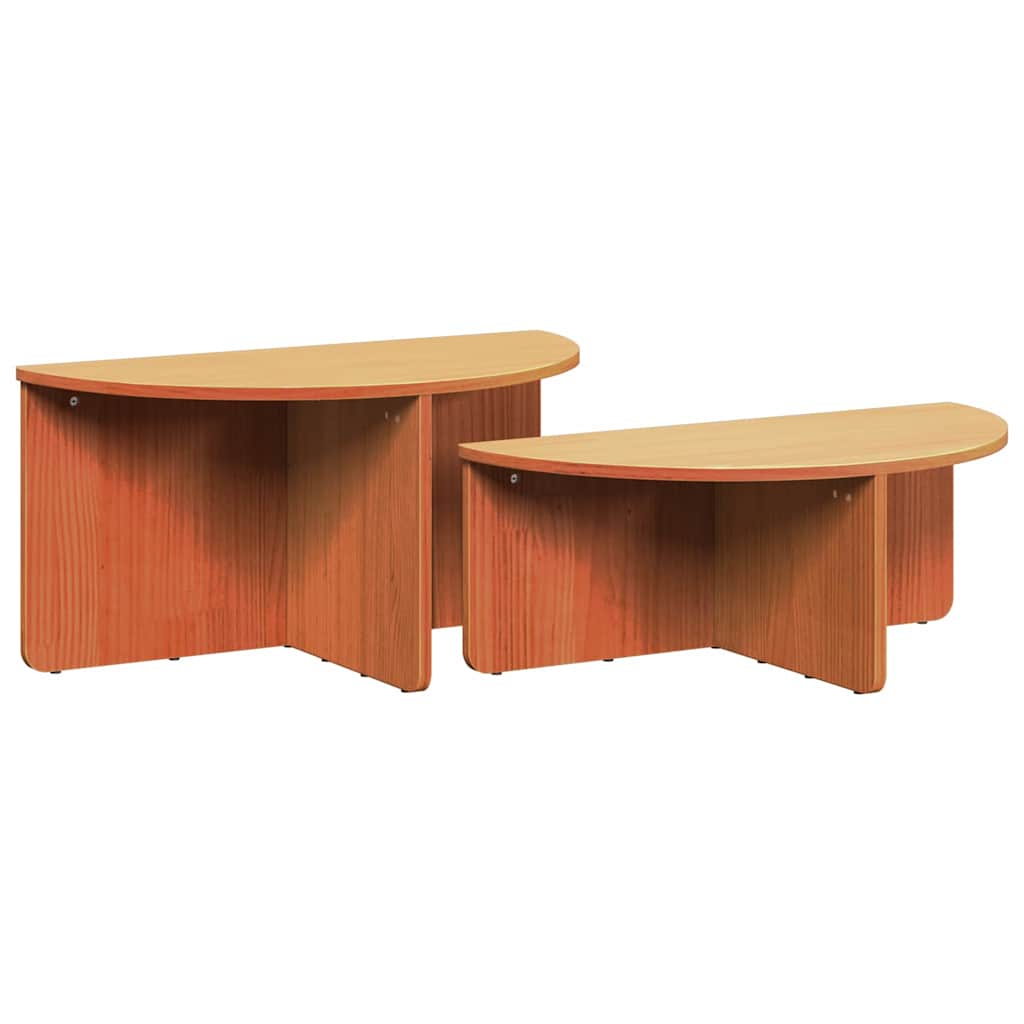 vidaXL Stolik kawowy 2 pcs Woskowy Brąz Lite drewno sosnowe