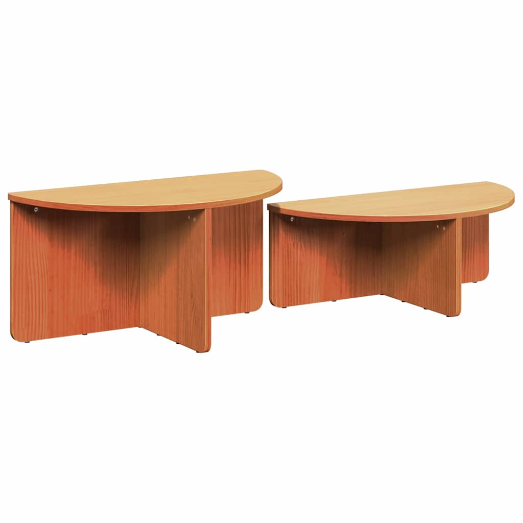 vidaXL Stolik kawowy 2 pcs Woskowy Brąz Lite drewno sosnowe